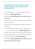 INSTRUMENTATION EXAM 2 EXAM WITH CORRECT QUESTIONS AND ANSWERS 2025