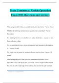 Texas Commercial Vehicle Operation Exam 2026 Questions and Answers