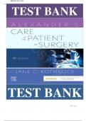 Test Bank For Alexander's Care of the Patient in Surgery 17th Edition by Jane C&period; Rothrock PhD RN CNOR FAAN&vert;&vert;ISBN&colon;9780323776806