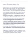 Asset Management Interview Questions with correct Answers 