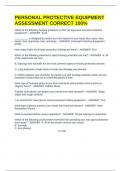 PERSONAL PROTECTIVE EQUIPMENT ASSESSMENT CORRECT 100&percnt;