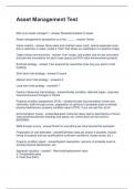 Asset Management Test Questions with Solutions
