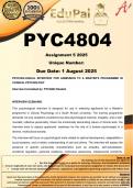 PYC4804 Assignment 5 (COMPLETE ANSWERS) 2025 (885221) - DUE 1 August 2025