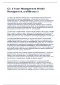 Ch&period; 6 Asset Management&comma; Wealth Management&comma; and Research Questions and Answers