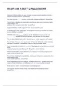 HAMR 101 ASSET MANAGEMENT QUESTIONS WITH CORRECT ANSWERS 