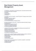 Real Estate Property Asset Management Questions with Correct Answers 2025