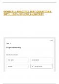 GOOGLE 1 PRACTICE TEST QUESTIONS WITH 100&percnt; SOLVED ANSWERS&excl;&excl;