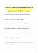 BUSML 3250 Marketing Exam Questions & Answers Latest Update Graded A&plus;