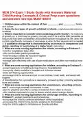 MCN 374 Exam 1 Study Guide with Answers Maternal Child Nursing Concepts & Clinical Prep exam questions and answers new tips MUST SEE&excl;&excl;&excl;&period;pdf