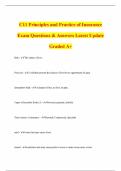 C11 Principles and Practice of Insurance Exam Questions & Answers Latest Update Graded A&plus;