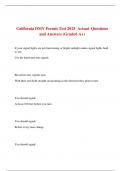 California DMV Permit Test 2025  Actual  Questions and Answers &lpar;Graded A&plus;&rpar;