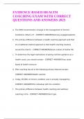 EVIDENCE BASED HEALTH COACHING EXAM WITH CORRECT QUESTIONS AND ANSWERS 2025