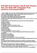 NYS EMT Exam Practice Test -2 with Answers New York State EMT Certification Prep questions and answers NEW&excl;&excl;&excl;&period;pdf