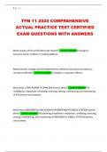 TFM 11 2025 COMPREHENSIVE ACTUAL PRACTICE TEST CERTIFIED EXAM QUESTIONS WITH ANSWERS 