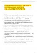 FLORIDA LAWS AND RULES CHIROPRACTIC  BOARD EXAM WITH QUESTIONS  AND ANSWERS LATEST UPDATED 