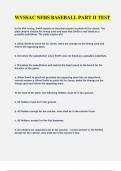 WVSSAC NFHS Baseball Part II Test &ndash; Practice Questions 2025&sol;2026