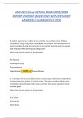 AHA ACLS Final ACTUAL EXAM 2025&sol;2026  EXPERT VERIFIED QUESTIONS WITH DETAILED ANSWERS&vert; GUARANTEED PASS 