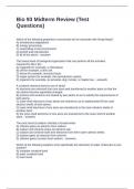Bio 93 Midterm Review &lpar;Test Questions&rpar; Questions and Answers 2025