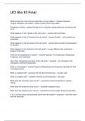 UCI Bio 93 Final Questions and Answers 100&percnt; Correct
