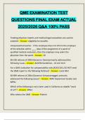 QME EXAMINATION TEST QUESTIONS FINAL EXAM ACTUAL 2025&sol;2026 Q&A 100&percnt; PASS