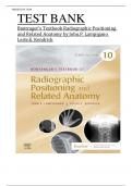 Test Bank For Bontrager's Textbook of Radiographic Positioning and Related Anatomy 10th Edition by John Lampignano MEd RT&lpar;R&rpar; &lpar;CT&rpar;&vert;&vert;ISBN&colon;9780323653671