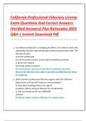 Compilation Bundle For California Professional Fiduciary License Exams Questions And Correct Answers &lpar;Verified Answers&rpar; Plus Rationales 2025 Q&A &vert; Instant Download Pdf