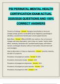 PSI PERINATAL MENTAL HEALTH CERTIFICATION EXAM ACTUAL 2025&sol;2026 QUESTIONS AND 100&percnt; CORRECT ANSWERS
