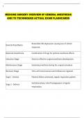 MEDICINE SURGERY OVERVIEW OF GENERAL ANESTHESIA  AND ITS TECHNIQUES ACTUAL EXAM FLASHCARDS