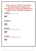Exam 3&colon; BIO 117 &sol; BIO 117 &lpar;NEW 2023&sol; 2024&rpar; Introduction to Anatomy and Physiology Exam &vert; Guide with Questions and Verified Answers&vert; GRADED A&vert; Hondros