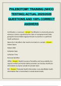 PHLEBOTOMY TRAINING &lpar;NHCO TESTING&rpar; ACTUAL 2025&sol;2026 QUESTIONS AND 100&percnt; CORRECT ANSWERS
