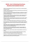 BU352 - Intro To Marketing Final Exam Questions And Complete Answers 