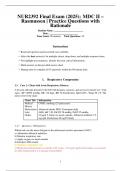 NUR2392 Final Exam &lpar;2025&rpar;&colon; Multidimensional Care II &ndash; Rasmussen &vert; Practice Questions & Answers with Rationales &vert; 100&percnt; Verified &vert; Graded A&plus;