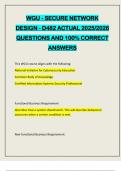 WGU - SECURE NETWORK DESIGN - D482 ACTUAL 2025&sol;2026 QUESTIONS AND 100&percnt; CORRECT ANSWERS