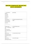 MEDICINE GYNAECOLOGY HED MULTIPLE  CHOICE ASSIGNMENTS 