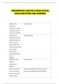 PROGRESSIVE CARE RN A EXAM ACTUAL  EXAM QUESTIONS AND ANSWERS