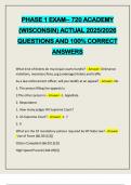 PHASE 1 EXAM-- 720 ACADEMY &lpar;WISCONSIN&rpar; ACTUAL 2025&sol;2026 QUESTIONS AND 100&percnt; CORRECT ANSWERS