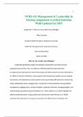 NURS 432 Management & Leadership In Nursing Assignment 1verified Solutions With Updated Set 2025 &lpar;Athabasca University&rpar;
