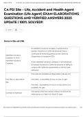 CA PSI Site - Life&comma; Accident and Health Agent Examination &lpar;Life Agent&rpar; EXAM ELABORATIONS QUESTIONS AND VERIFIED ANSWERS 2025 UPDATE &vert; 100&percnt; SOLVED&excl;&excl;