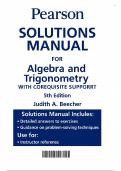 Algebra and Trigonometry with Corequisite Support 5th Edition - Solutions Manual by Judith A&period; Beecher&comma; Judith A&period; Penna&comma; Marvin L&period; Bittinger