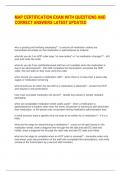 MAP CERTIFICATION EXAM WITH QUESTIONS AND CORRECT ANSWERS LATEST UPDATED