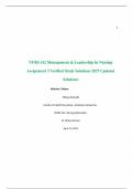 NURS 432 Management & Leadership In Nursing Assignment 3 Verified Study Solutions 2025 Updated Solutions