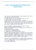 HESI - FUNDAMENTALS PRACTICE QUESTIONS