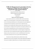 NURS 432 Management & Leadership In Nursing Assignment 4 Design Your Own Healthcare Organization 2025 Updated Solutions