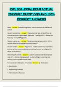 IDRL 308 - FINAL EXAM ACTUAL 2025&sol;2026 QUESTIONS AND 100&percnt; CORRECT ANSWERS