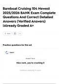 Bareboat Cruising 104 Newest 2025&sol;2026 BANK Exam Complete Questions And Correct Detailed Answers &lpar;Verified Answers&rpar; &vert;Already Graded A&plus;