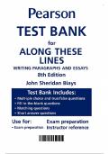 Along These Lines&colon; Writing Paragraphs and Essays 8th Edition - Test Bank by John Biays&comma; Carol Wershoven