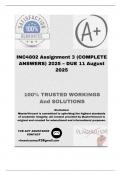 INC4802 Assignment 3 &lpar;COMPLETE ANSWERS&rpar; 2025 &ndash; DUE 11 August 2025&semi; 100&percnt; correct solutions and explanations&period; 