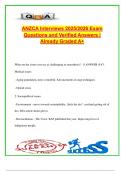 ANZCA Interview Preparation 2025&sol;2026 &ndash; Graded A&plus; Responses to Common Questions &vert; Ethics&comma; Training&comma; Communication&comma; Leadership & Clinical Scenarios