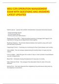 WGU C215 OPERATION MANAGEMENT EXAM WITH QUESTIONS AND ANSWERS LATEST UPDATED