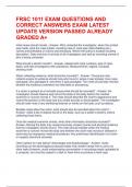 FRSC 1011 EXAM QUESTIONS AND CORRECT ANSWERS EXAM LATEST UPDATE VERSION PASSED ALREADY GRADED A&plus;
